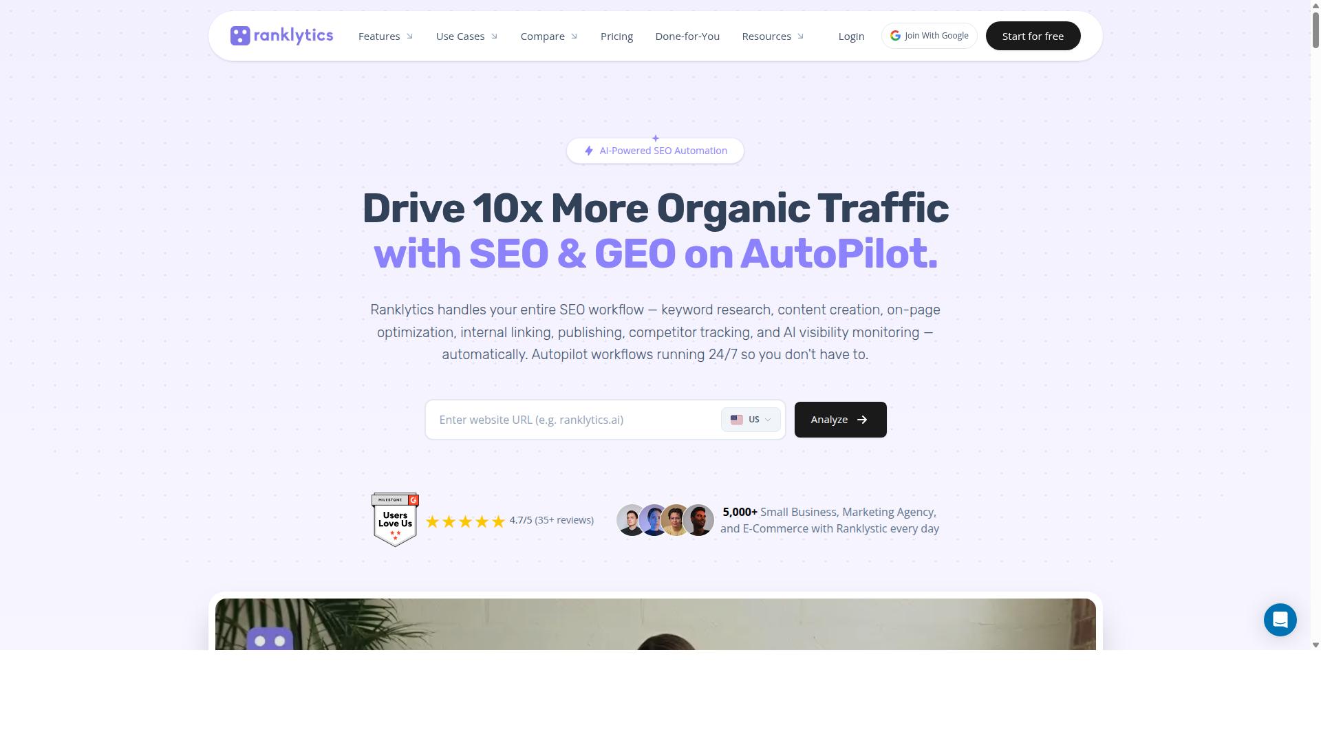 Ranklytics website